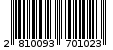 Γραμμωτός κωδικός 2810093701023