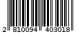 Γραμμωτός κωδικός 2810094403018