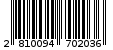 Γραμμωτός κωδικός 2810094702036