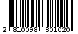 Γραμμωτός κωδικός 2810098301020