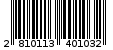 Γραμμωτός κωδικός 2810113401032