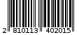Γραμμωτός κωδικός 2810113402015