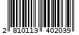 Γραμμωτός κωδικός 2810113402039