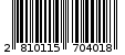 Γραμμωτός κωδικός 2810115704018