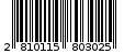 Γραμμωτός κωδικός 2810115803025