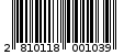 Γραμμωτός κωδικός 2810118001039