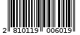 Γραμμωτός κωδικός 2810119006019