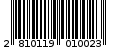 Γραμμωτός κωδικός 2810119010023