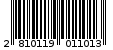Γραμμωτός κωδικός 2810119011013