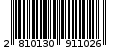 Γραμμωτός κωδικός 2810130911026