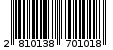 Γραμμωτός κωδικός 2810138701018