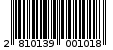 Γραμμωτός κωδικός 2810139001018