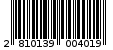 Γραμμωτός κωδικός 2810139004019
