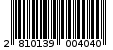 Γραμμωτός κωδικός 2810139004040