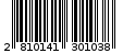 Γραμμωτός κωδικός 2810141301038