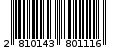 Γραμμωτός κωδικός 2810143801116