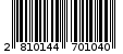 Γραμμωτός κωδικός 2810144701040