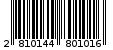 Γραμμωτός κωδικός 2810144801016
