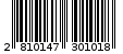 Γραμμωτός κωδικός 2810147301018