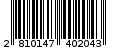 Γραμμωτός κωδικός 2810147402043
