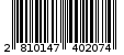 Γραμμωτός κωδικός 2810147402074