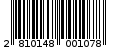 Γραμμωτός κωδικός 2810148001078