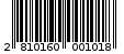 Γραμμωτός κωδικός 2810160001018