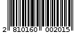 Γραμμωτός κωδικός 2810160002015