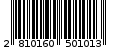 Γραμμωτός κωδικός 2810160501013