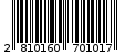 Γραμμωτός κωδικός 2810160701017