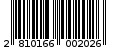 Γραμμωτός κωδικός 2810166002026