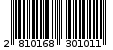 Γραμμωτός κωδικός 2810168301011