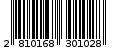 Γραμμωτός κωδικός 2810168301028