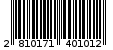 Γραμμωτός κωδικός 2810171401012