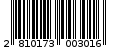 Γραμμωτός κωδικός 2810173003016