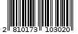 Γραμμωτός κωδικός 2810173103020