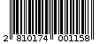 Γραμμωτός κωδικός 2810174001158
