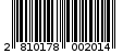 Γραμμωτός κωδικός 2810178002014