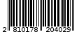 Γραμμωτός κωδικός 2810178204029
