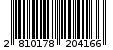 Γραμμωτός κωδικός 2810178204166