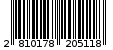 Γραμμωτός κωδικός 2810178205118