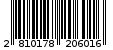 Γραμμωτός κωδικός 2810178206016