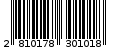 Γραμμωτός κωδικός 2810178301018