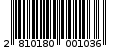 Γραμμωτός κωδικός 2810180001036