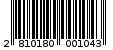 Γραμμωτός κωδικός 2810180001043