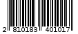 Γραμμωτός κωδικός 2810183401017