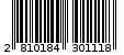 Γραμμωτός κωδικός 2810184301118