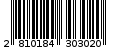 Γραμμωτός κωδικός 2810184303020