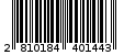 Γραμμωτός κωδικός 2810184401443