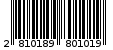 Γραμμωτός κωδικός 2810189801019